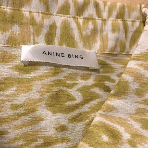 ANINE BING NWOT Caleb Silk Blouse in Marigold Leo - Picture 11 of 16